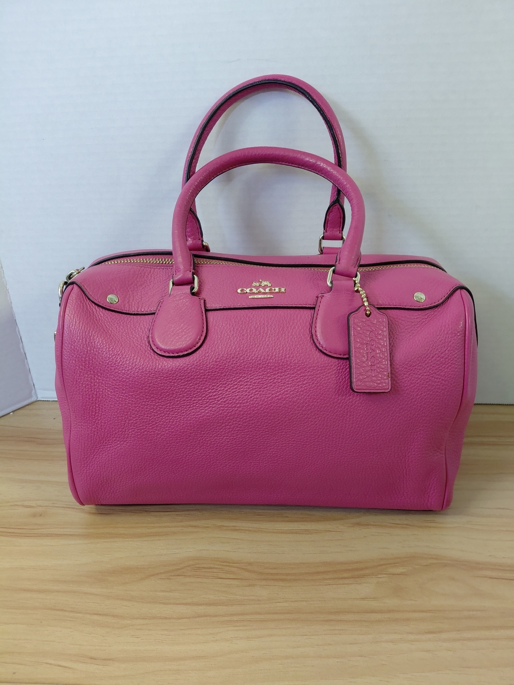 Coach Pink Leather Satchel Bag